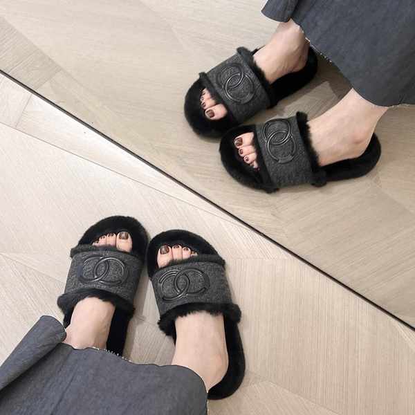 Dép Lông Đế Dày Thời Trang Thu Đông Xinh Xắn Cho Nữ