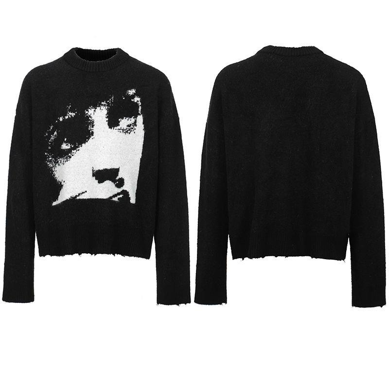 Áo Khoác Giả Lông Cừu Họa Tiết Chân Dung Độc Đáo Thời Trang Thu Đông Cho Nam Và Nữ