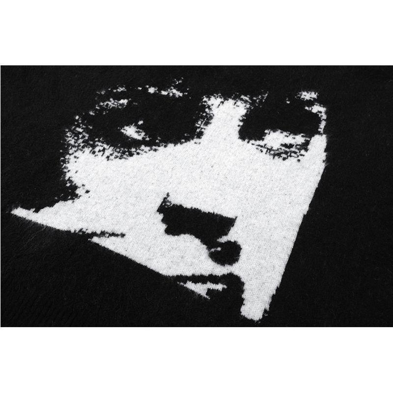 Áo Khoác Giả Lông Cừu Họa Tiết Chân Dung Độc Đáo Thời Trang Thu Đông Cho Nam Và Nữ