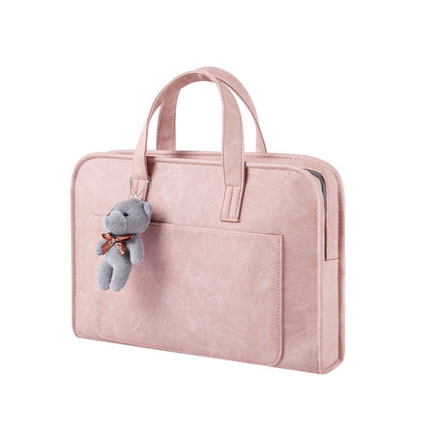 Túi Đựng laptop Di Động Hình Gấu Hồng Cho huawei matebook47 / 43 / 52 / 54cm / dell g3