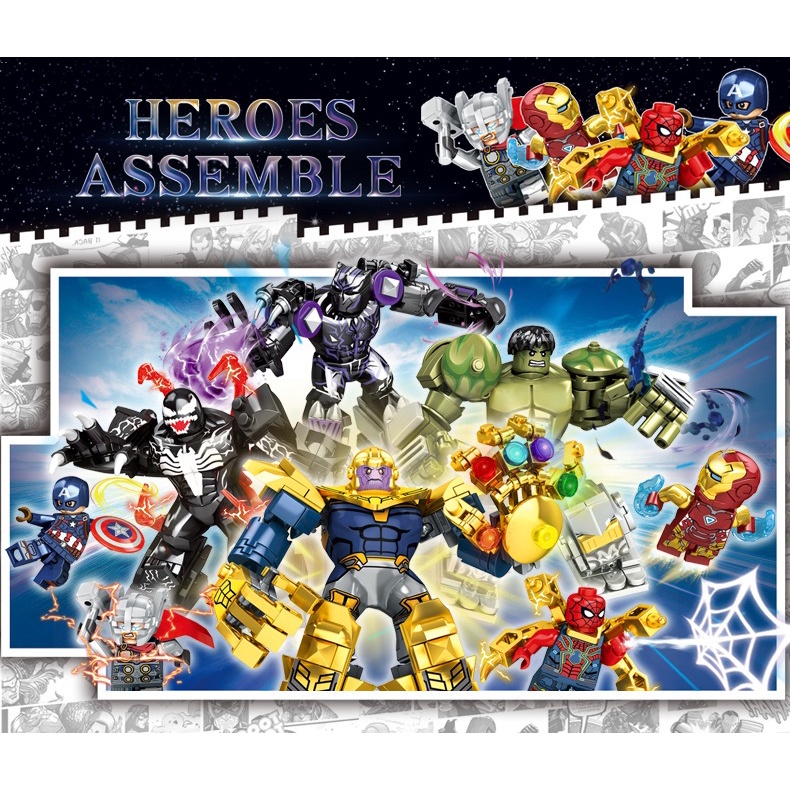 Đồ Chơi Lắp Ráp lego avengers venom thanos panther hulk Liên Minh Quan Hệ Siêu Anh Hùng