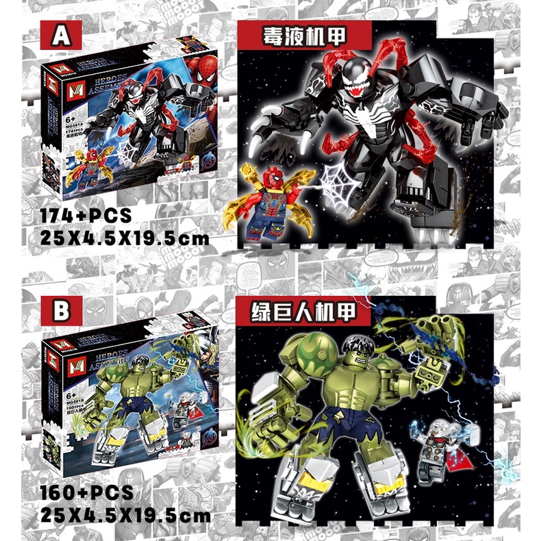 Đồ Chơi Lắp Ráp lego avengers venom thanos panther hulk Liên Minh Quan Hệ Siêu Anh Hùng
