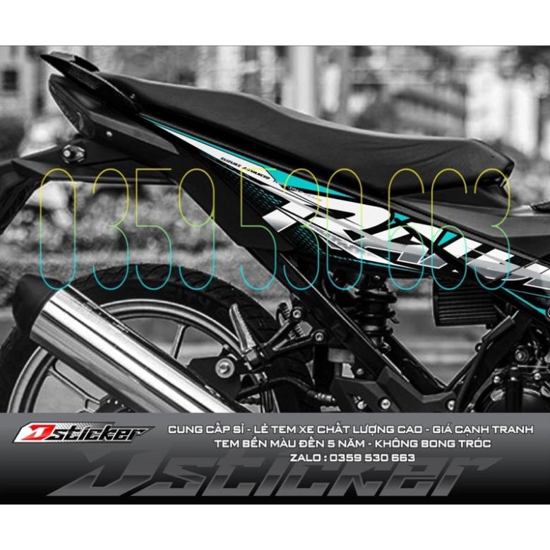Tem rời mẫu mới 2021 - tem xanh ngọc dán xe Raider đen Quyen Decal - Phong Decal