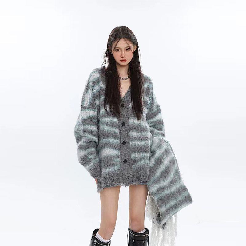 Áo Khoác cardigan Giả Nhung Lông Chồn Nhiều Màu Sắc Dáng Rộng Phong Cách Thu Đông Mới Cho Cặp Đôi