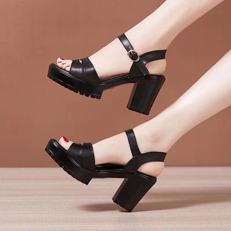Sandal Cao Gót Phong Cách Thời Trang Mới 2021 Chống Thấm Nước Có Khóa Cài Dành Cho Nữ
