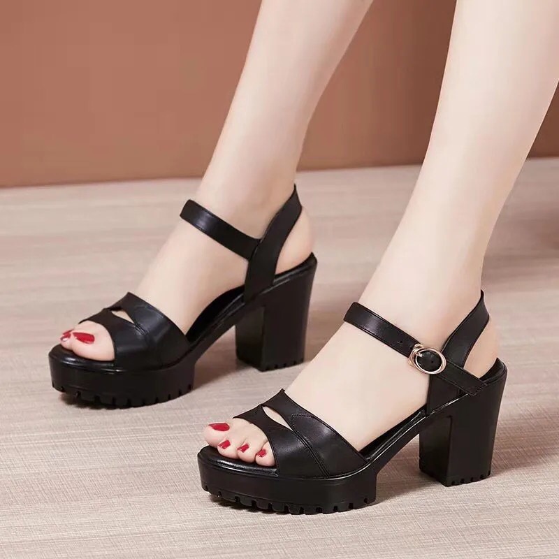 Sandal Cao Gót Phong Cách Thời Trang Mới 2021 Chống Thấm Nước Có Khóa Cài Dành Cho Nữ