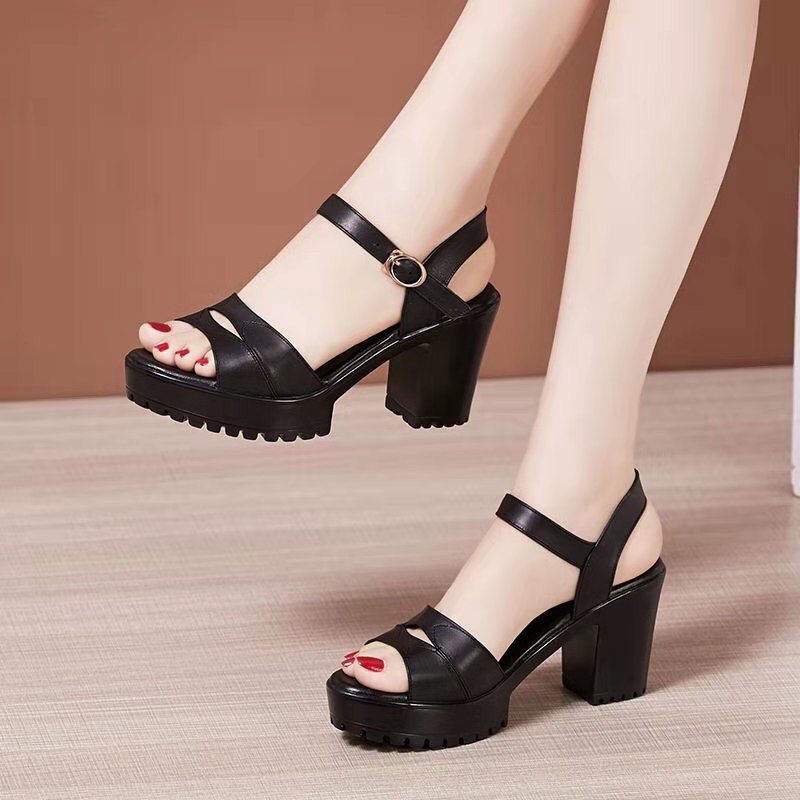 Sandal Cao Gót Phong Cách Thời Trang Mới 2021 Chống Thấm Nước Có Khóa Cài Dành Cho Nữ