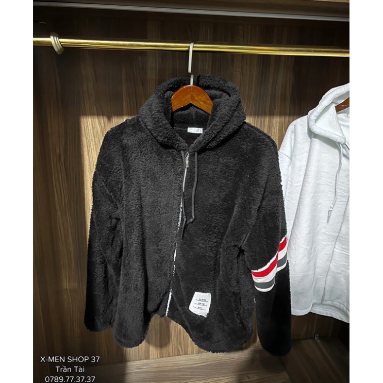 Áo khoác lông thome chất lông mượt 2 mặt có mũ thiết kế hot nhất mùa đông năm