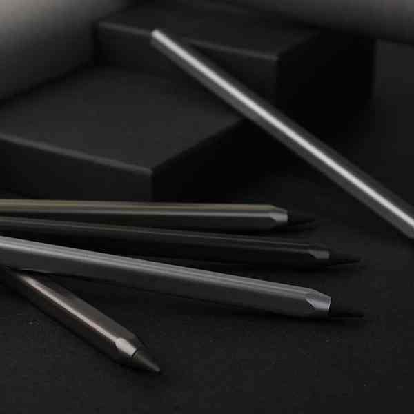 Bút bi nước bút chì kim Bút chì vĩnh cửu vuông metacil công nghệ đen không cần bào, không cần cắt, giá trị cao, không thể viết hết, bút chì vuông kim loại