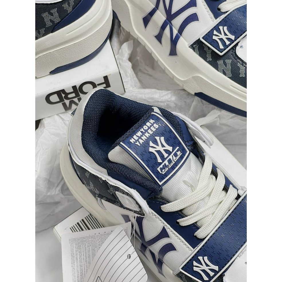 FullBoc Giày thể thao MLB chữ NY đen, giày sneaker MLB