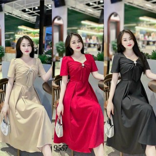 Đầm Xòe Thắt Nơ Kèm Phụ Kiện Sang Trọng Có Bigsize XRT021