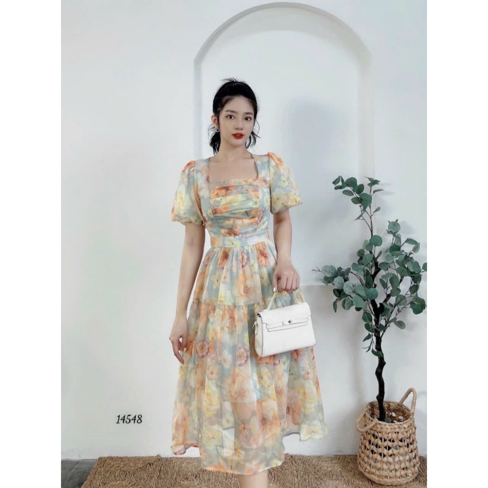 Đầm Voan Nữ Hoa 2 Lớp Cao Cấp XRT001 Có BigSize