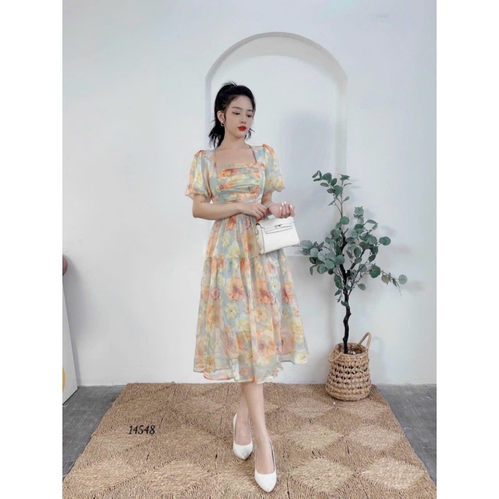 Đầm Voan Nữ Hoa 2 Lớp Cao Cấp XRT001 Có BigSize