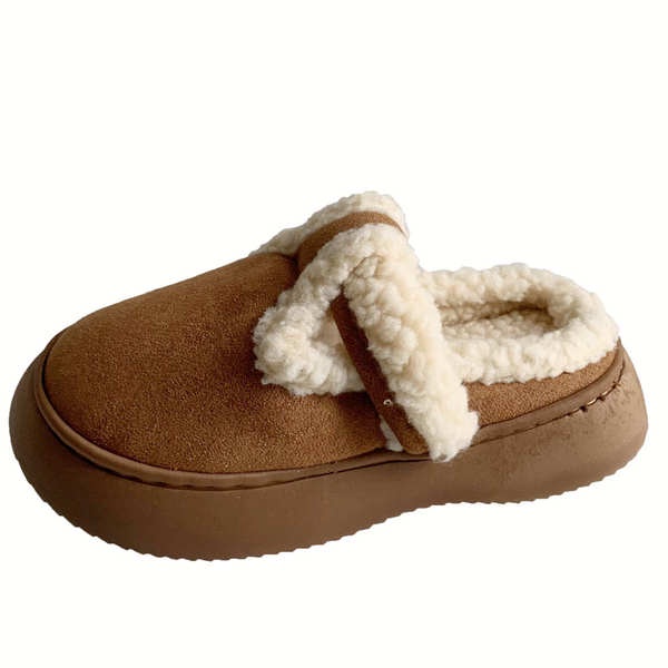 Dép Bít Mũi Phối Lông Giữ Ấm Thiết Kế Mới Thời Trang Mùa Thu 2023 Dành Cho