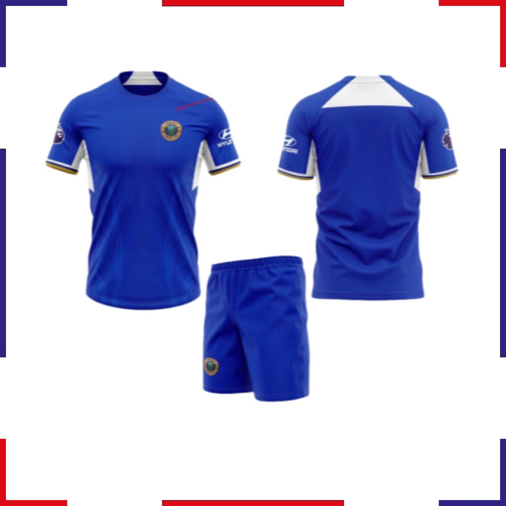 Bộ Quần Áo Đá Bóng Clb Chelsea Xanh Dương 23/24 Chất Vải Mè Hàn Quốc Thoáng Mát Mềm Mịn