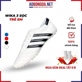 [Mua Kèm Deal 0Đ] Giày Đá Bóng Trẻ Em 3 Sọc Wika Chính Hãng,Giày Bóng Đá Trẻ Em 3 Sọc Khâu Toàn Bộ Đế Nhiều Màu Sắc