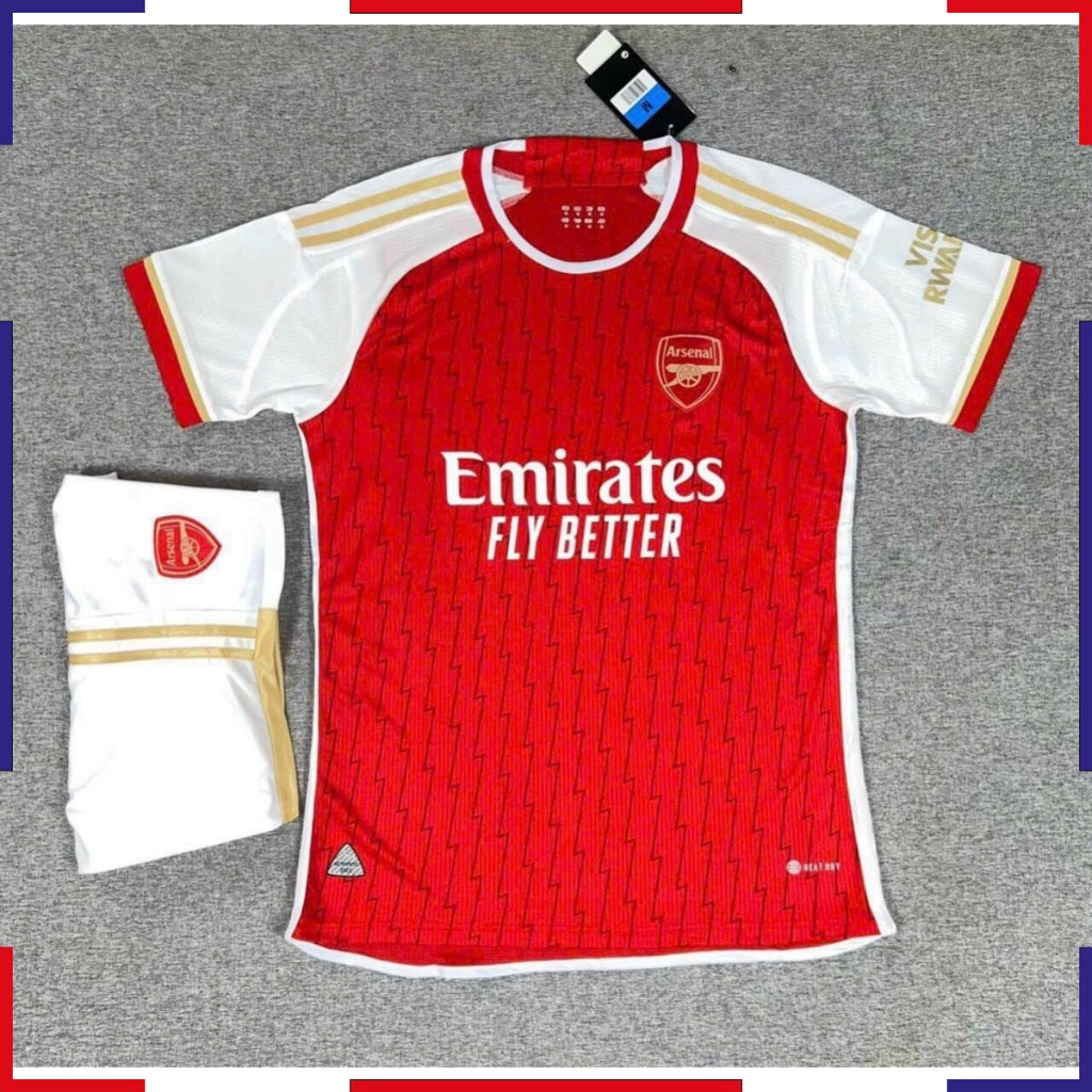 Bộ Quần Áo Đá Bóng, Áo Đá Bánh Clb Arsenal 23/24 Chất Vải Mè Caro Thoáng Mát Thấm Hút Mồ Hôi