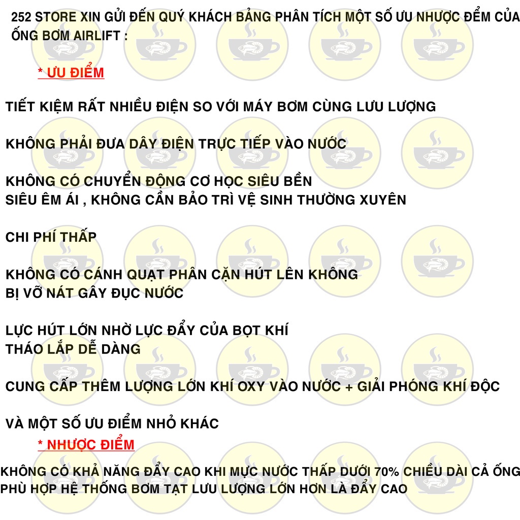 Ống bơm airlift, bơm nước bể cá bằng khí oxy, tự chế lọc vi sinh