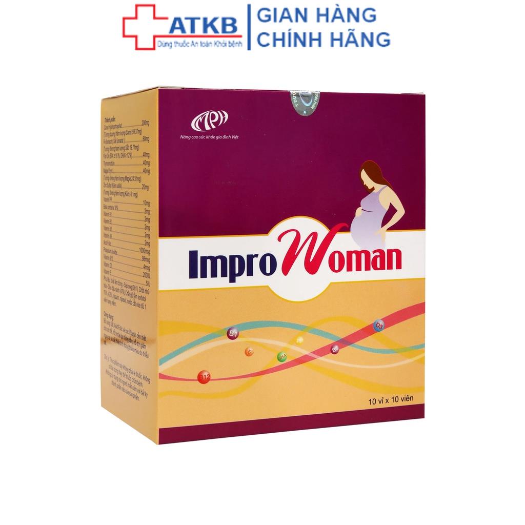 Viên Uống Cho Bà Bầu ImproWoman Bổ sung Canxi sắt DHA EPA Magie Kẽm cùng các vitamin khoáng chất cho