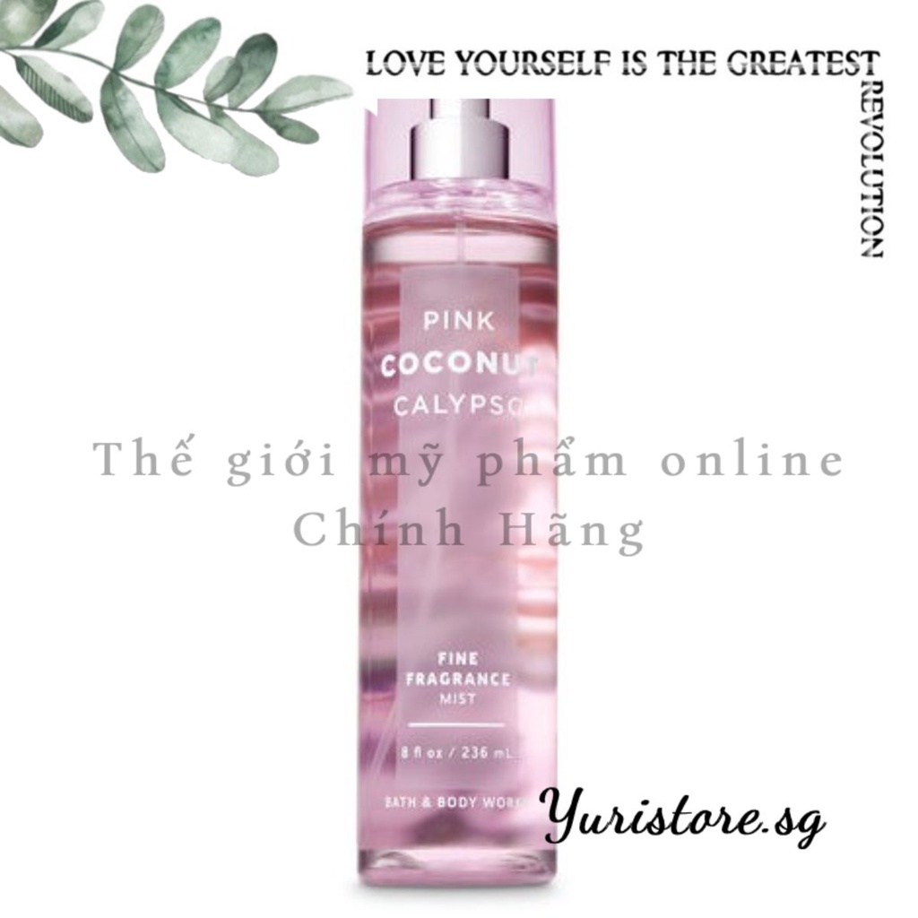 🆈🆄🆁🅸 - Xịt Thơm Toàn Thân Bath And Body Works - Pink Coconut Calypso 236ml (Mỹ)