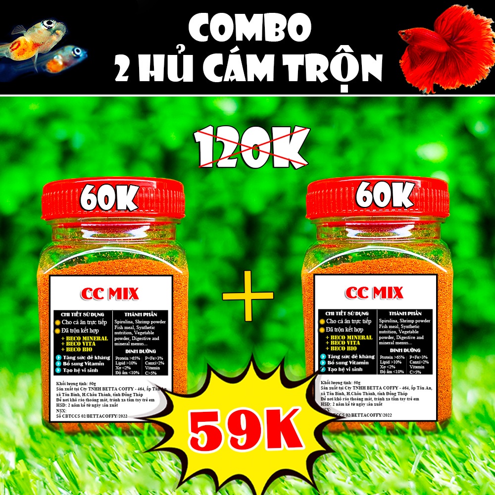 Cám Trộn CC MIX Artemia Sấy Khô - Thức ăn Cao Cấp cho cá