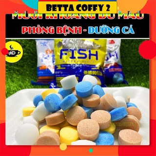 🔵🟡 Muối Khoáng Nén 4 Màu Dùng Nuôi Cá Cảnh 💗 🤍 - BETTA COFFY