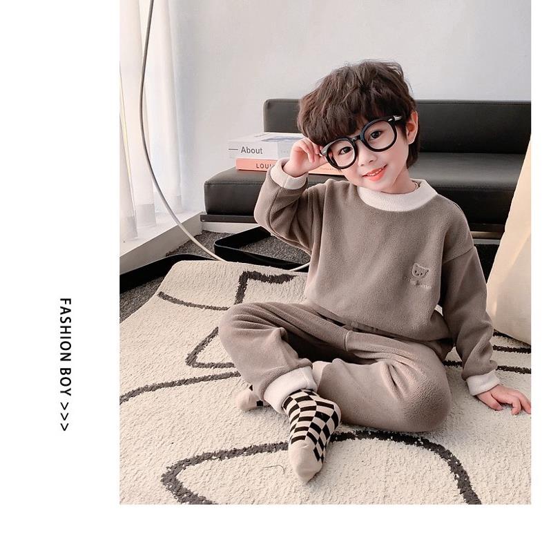 Sét Bộ Nỉ Bông 2 Mặt Thêu Mặt Cười cho bé