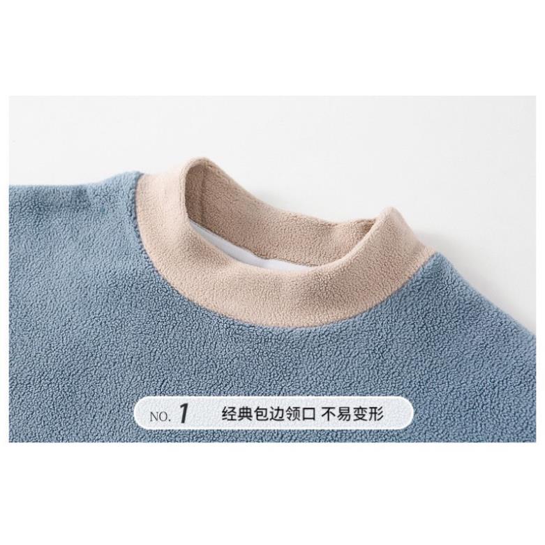 Sét Bộ Nỉ Bông 2 Mặt Thêu Mặt Cười cho bé