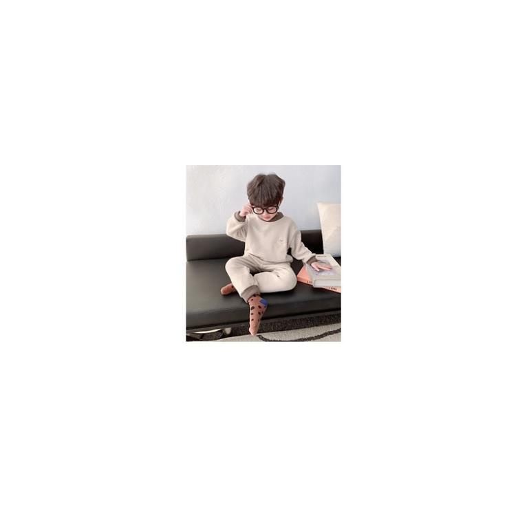 Sét Bộ Nỉ Bông 2 Mặt Thêu Mặt Cười cho bé