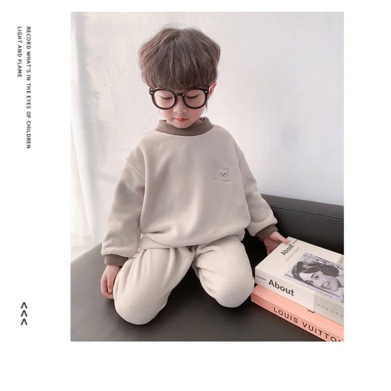 Sét Bộ Nỉ Bông 2 Mặt Thêu Mặt Cười cho bé