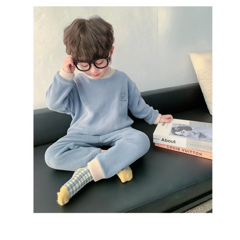 Sét Bộ Nỉ Bông 2 Mặt Thêu Mặt Cười cho bé