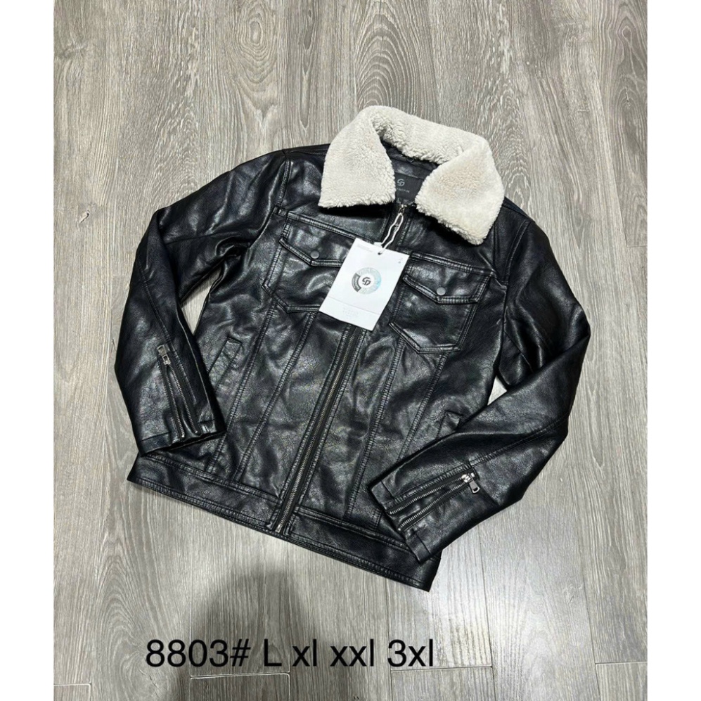 Áo da nam lót lông hàng quảng châu, áo khoác da nam cổ bẻ phong cách hàn quốc mẫu mới nhất 2024 .