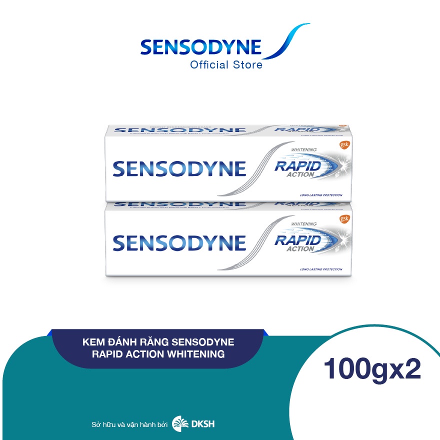 Tặng 1 hộp LocknLock Bộ 2 Kem đánh răng SENSODYNE Rapid Action Whitening