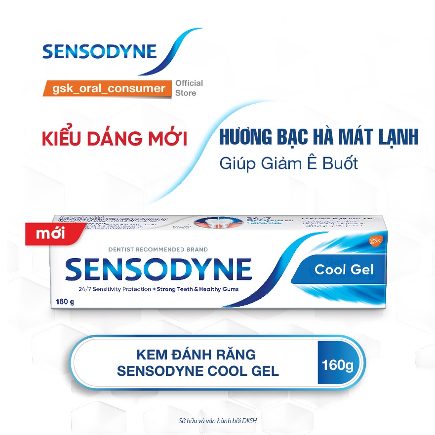 Combo 2 Kem đánh răng Sensodyne Cool Gel 160g tặng kèm BCĐR Sensodyne Ultra Sensitive Ex Soft 1X2