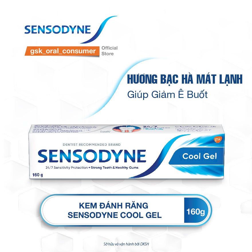 Combo 2 Kem đánh răng Sensodyne Cool Gel 160g tặng kèm BCĐR Sensodyne Ultra Sensitive Ex Soft 1X2