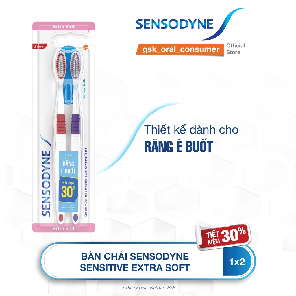 Bộ 6 Bàn chải đánh răng SENSODYNE Sensitive Extra Soft với lông bàn chải mềm, làm sạch răng nhẹ nhàng, êm dịu với nướu