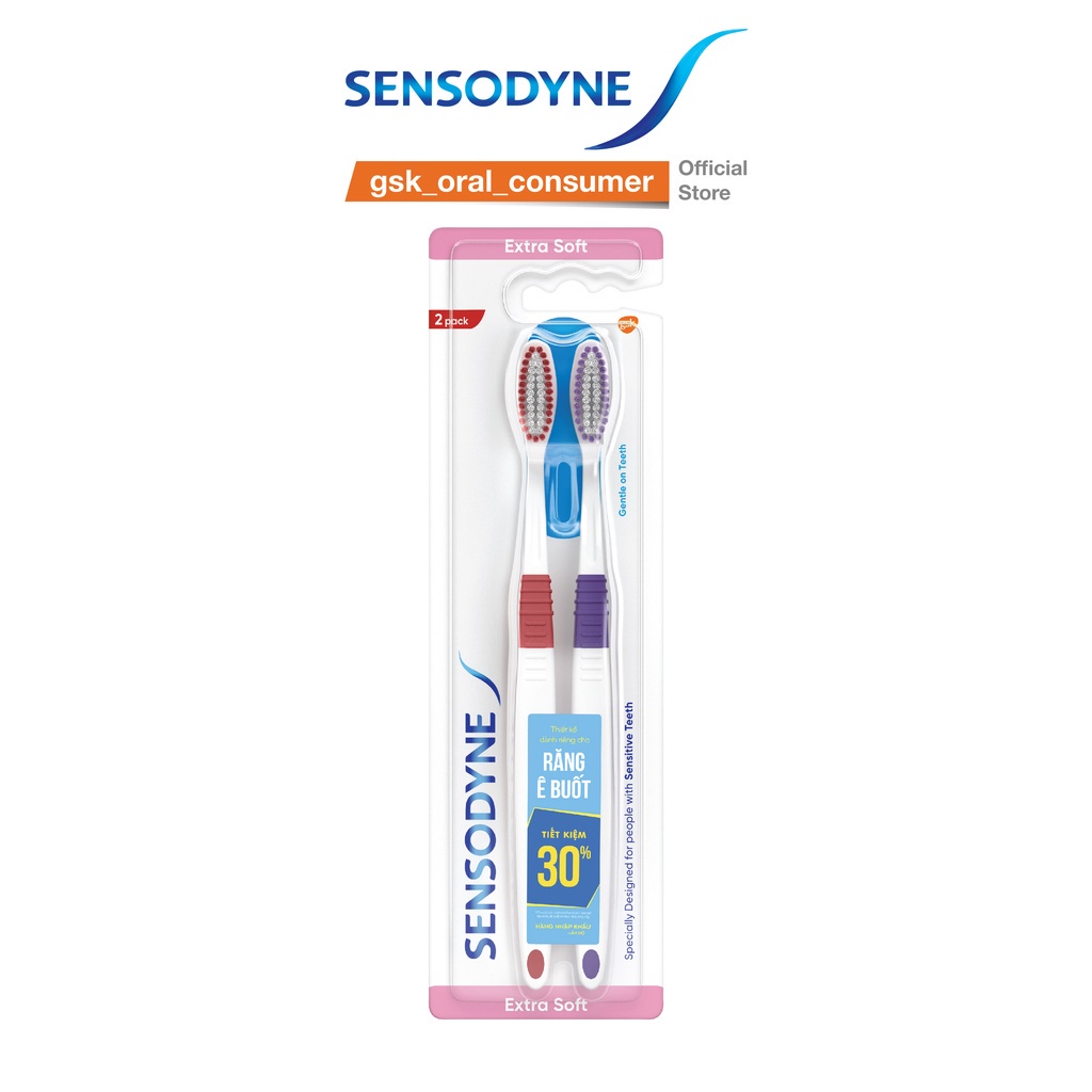 Bộ 6 Bàn chải đánh răng SENSODYNE Sensitive Extra Soft với lông bàn chải mềm, làm sạch răng nhẹ nhàng, êm dịu với nướu