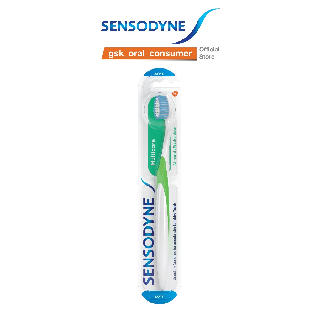 Bộ 3 Bàn chải đánh răng SENSODYNE Multicare Soft với lông bàn chải mềm, làm sạch răng toàn diện, bảo vệ nướu