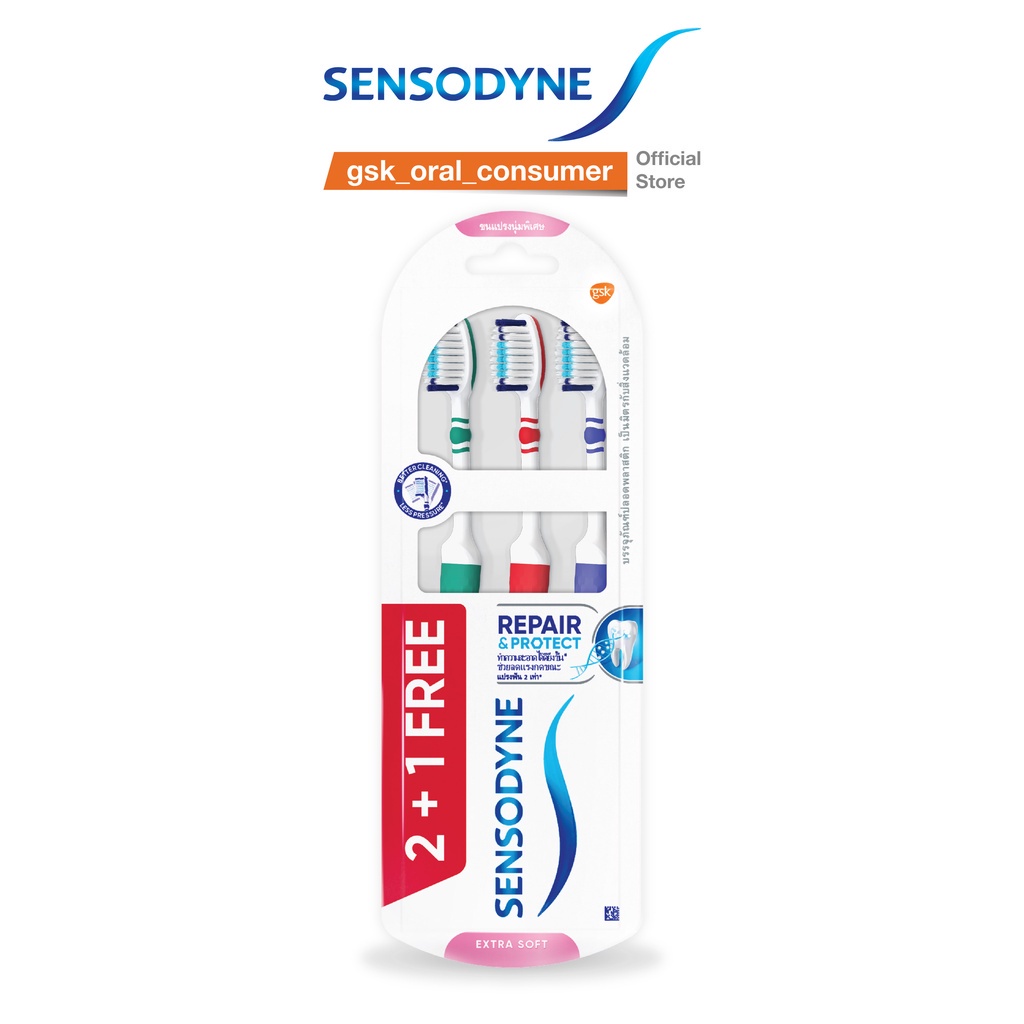 Mua 2 tặng 1 Bàn chải đánh răng SENSODYNE Repair & Protect Extra Soft với cổ bàn chải linh hoạt, lông mềm, sạch sâu