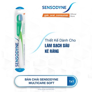 Bàn chải đánh răng SENSODYNE Multicare Soft với lông bàn chải mềm, làm sạch răng toàn diện, bảo vệ nướu
