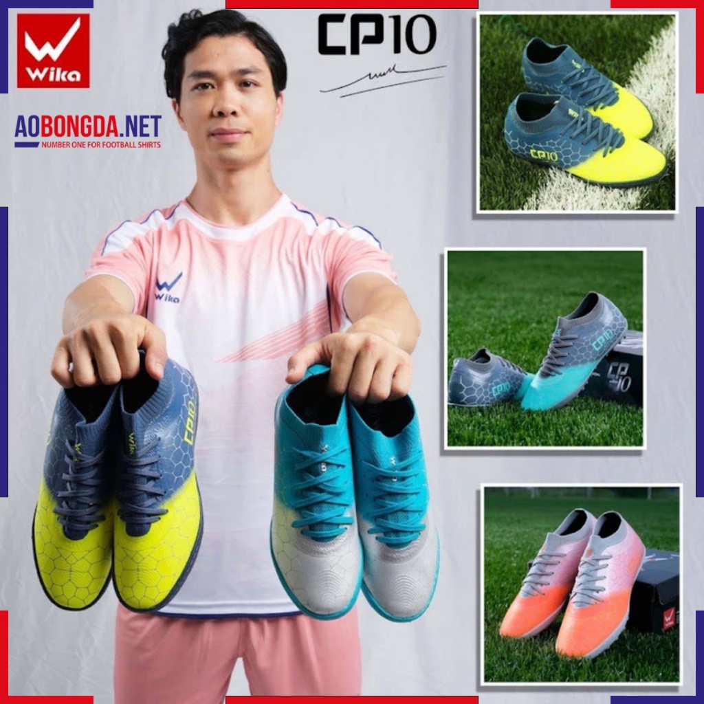 Giày Đá Bóng Wika Cp10 Chính Hãng, Giày Bóng Đá Công Phượng Thiết Kế Cổ Giày Chun Co Giãn Linh Hoạt