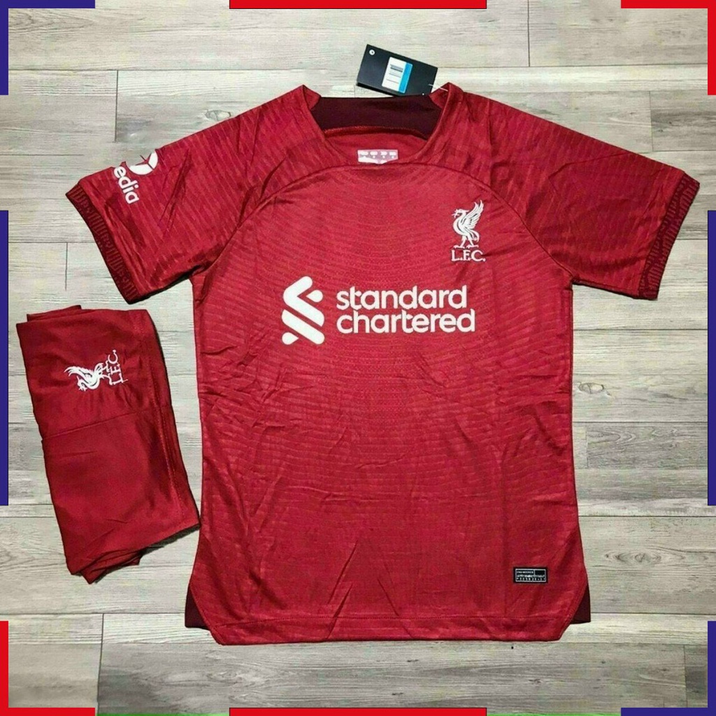 Bộ Quần Áo Bóng Đá Bộ Đồ Thể Thao Clb LiverPool Đỏ Sân Nhà Mùa Giải 22-23 Vải Mè Caro Thoáng Khí