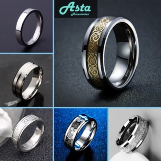 Nhẫn titan nam nữ unisex trơn Asta basic thời trang phong cách Hàn Quốc - Nhẫn Basic Tổng Hợp