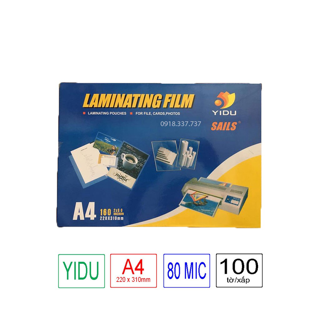 Màn Ép Plastic 100 tờ A4 và A3  cỡ 55 mic và 80 mic