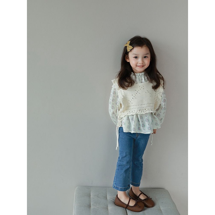 Xinxin ~ Quần Jean Ống Loe mini Thoải Mái Thời Trang Mùa Thu 2023 Phong Cách Phương Tây Dễ Phối Đồ Dành Cho Bé Gái