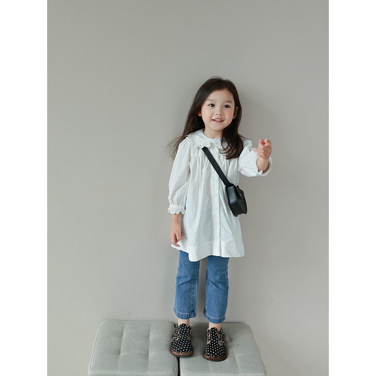 Xinxin ~ Quần Jean Ống Loe mini Thoải Mái Thời Trang Mùa Thu 2023 Phong Cách Phương Tây Dễ Phối Đồ Dành Cho Bé Gái