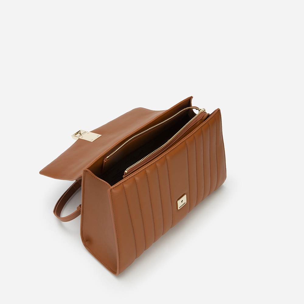 Vascara Túi Xách Tay Chần Bông May Kẻ Sọc - SAT 0289