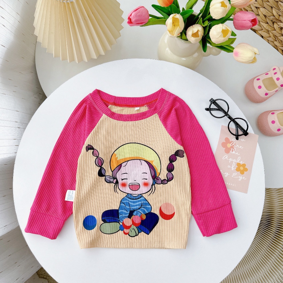 Aó dài tay cho bé gái vải bo gân cotton chất vải thấm mồ hôi,mịn từ 10kg đến 30kg-MẪU DÀITAY1 -NAMkids