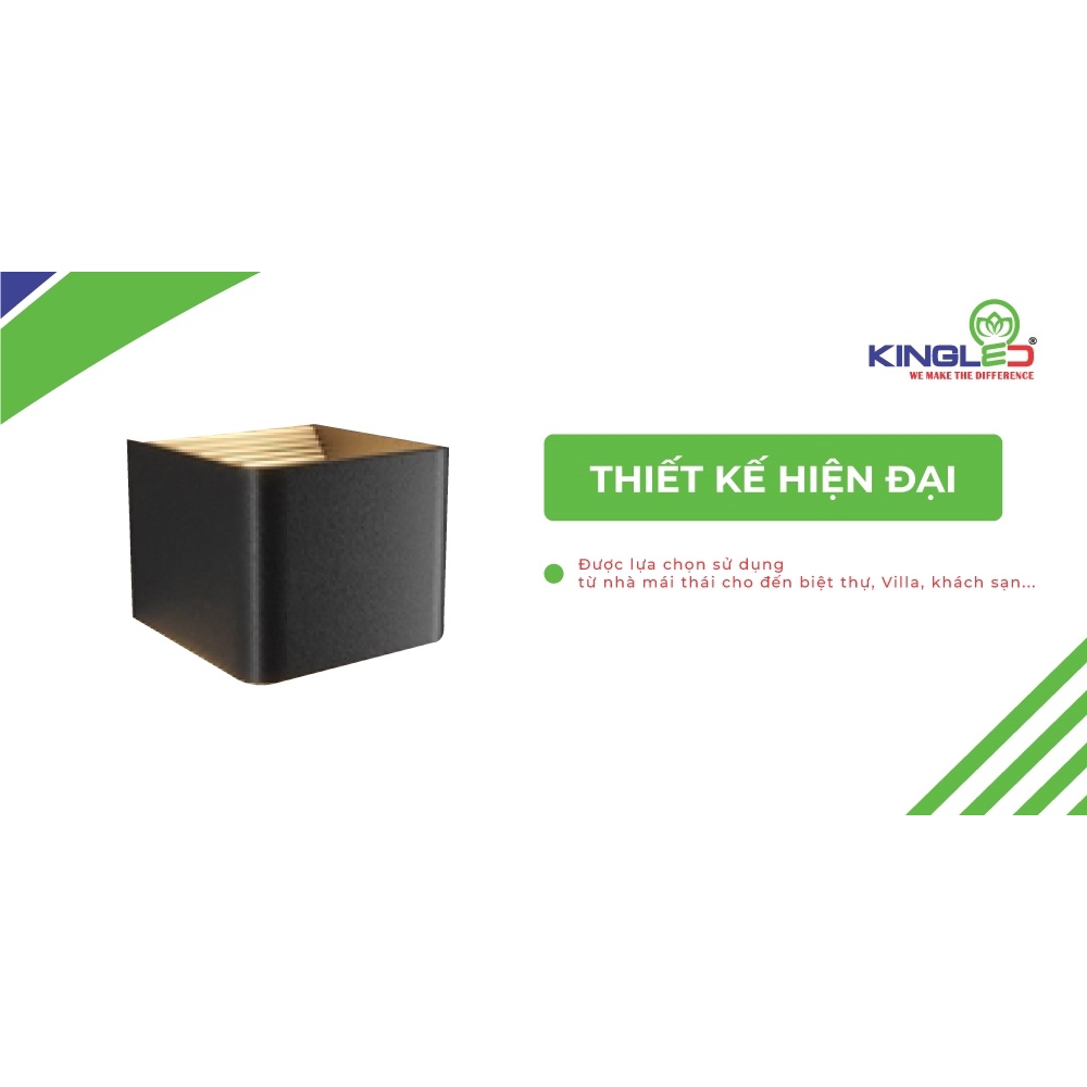 ĐÈN LED GẮN TƯỜNG TRONG NHÀ 5W - VỎ ĐEN DÁNG VUÔNG