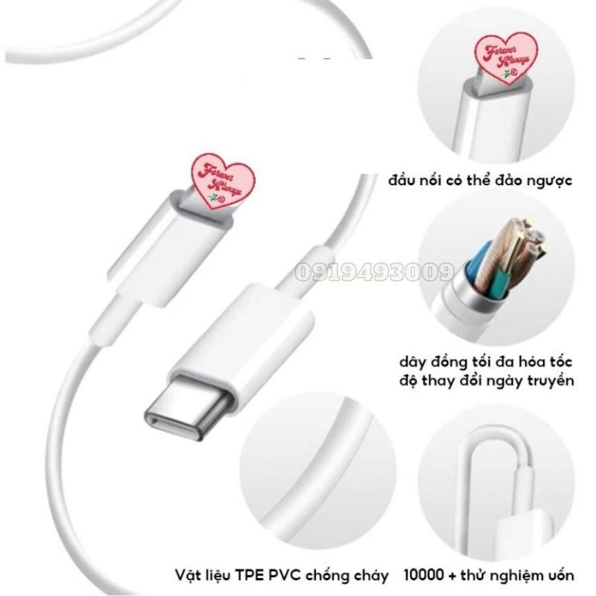 Dây Sạc Nhanh 20W, Củ Sạc Nhanh PD 20W, Bộ Sạc Nhanh Cho Điện Thoại X/Xsmax/11/12/13/14++ BH 1 năm PUCEN